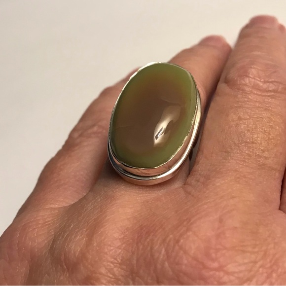 Green Opal 925 Sterling Silver Ring - Picture 1 of 3